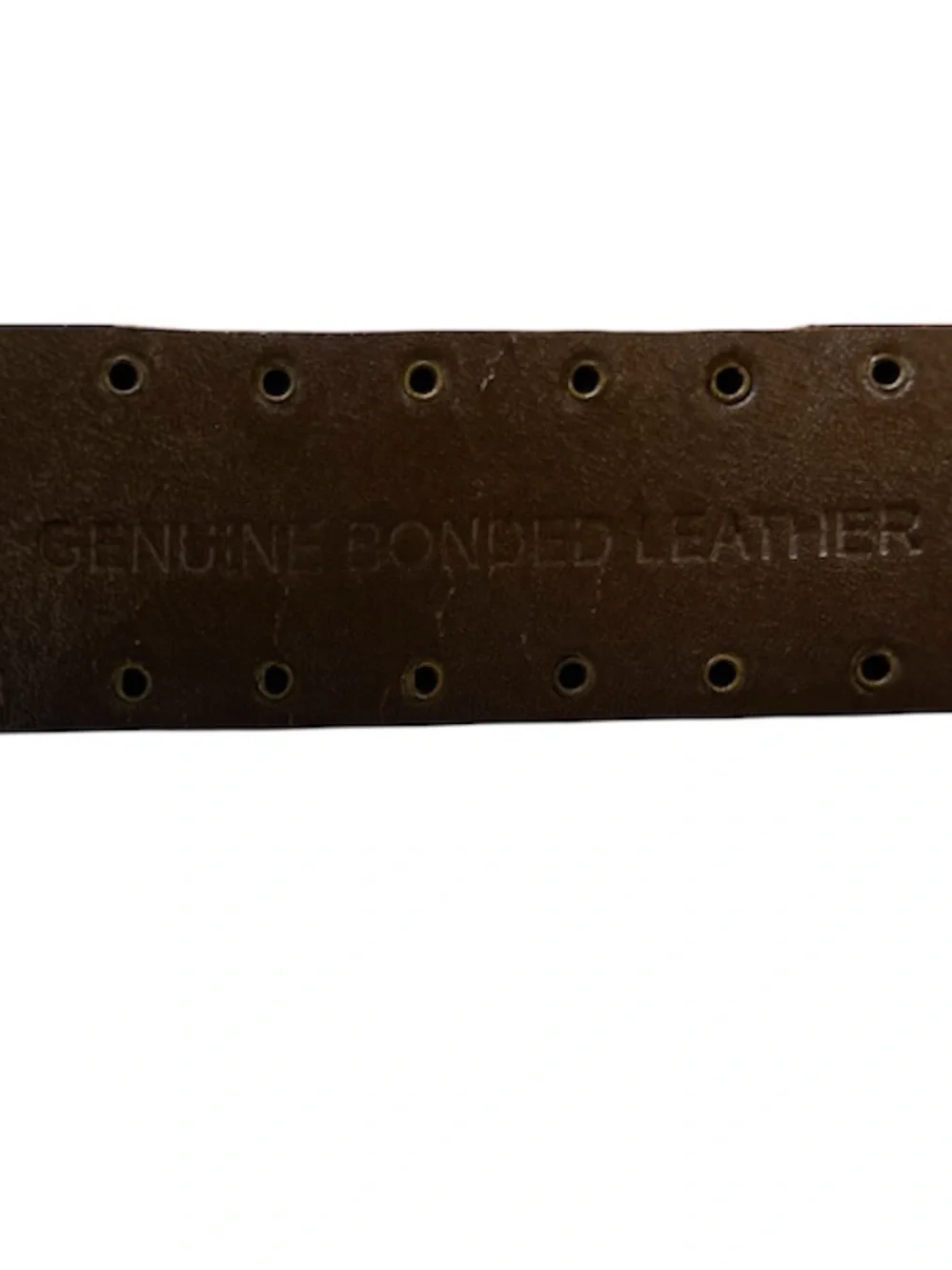 CAbi Vintage 2004 Boho Studded Brown Leather Belt Mosaic Stone Inlay Buckle